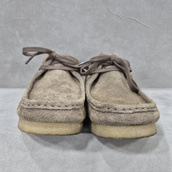 Clarks Originals Wallabee Oxford shoes men's 10 taupe gray suede gum sole - Picture 4 of 13